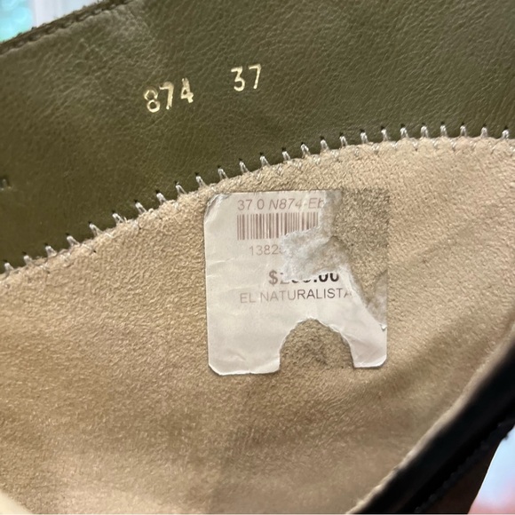 El Naturalista Black Leather Floral Embroidered Heeled Ankle Boots ER‎ 37 US 6 - Picture 10 of 11